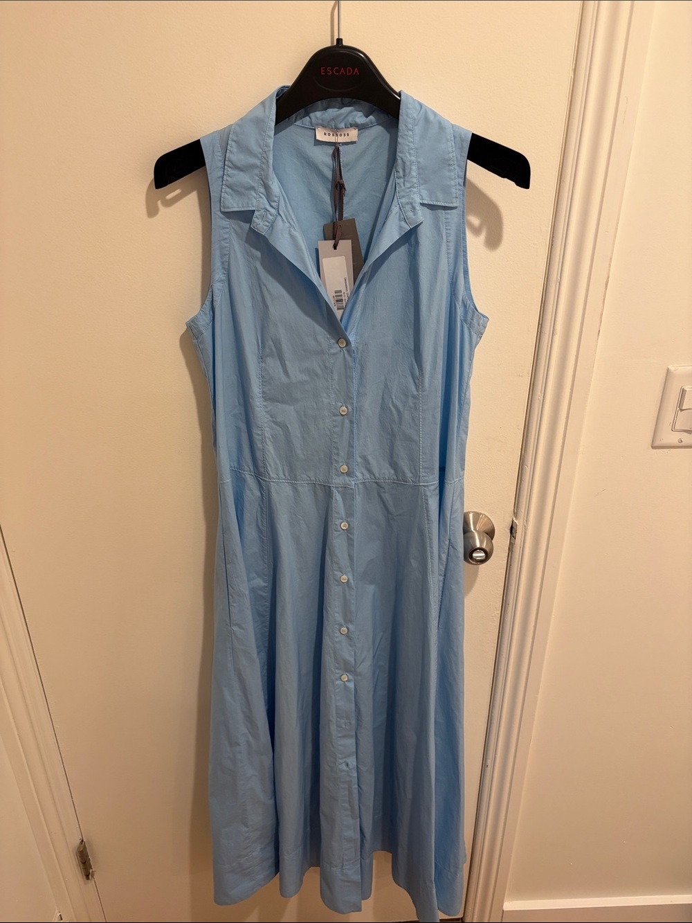 Rosso35 Sleeveless Light Blue Button-Front Dress NWT